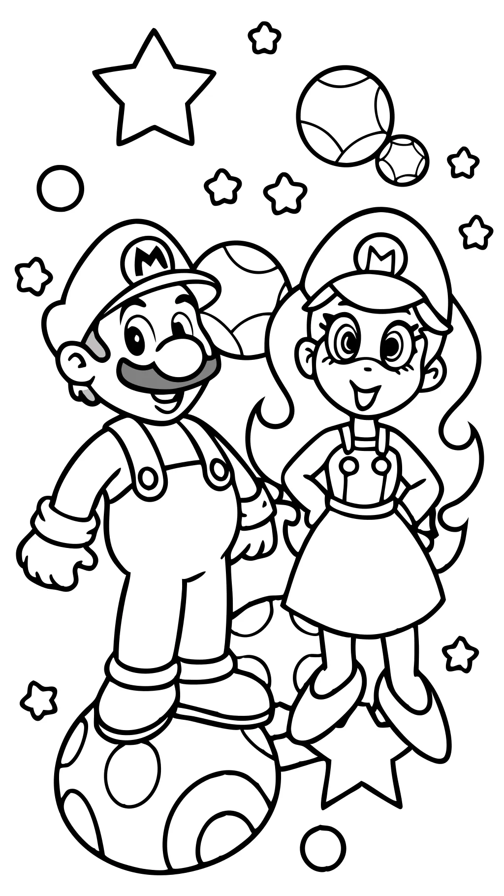 coloriage de Mario Rosalina